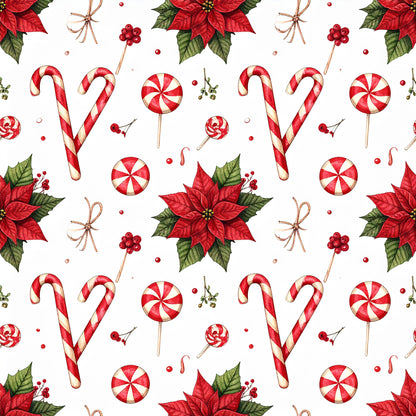 Peppermint Spice Christmas Pattern 7 Quilting Cotton Fabric