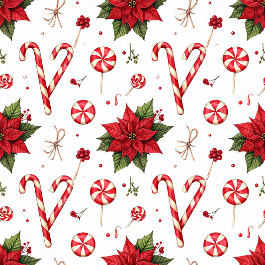 Peppermint Spice Christmas Pattern 7 Quilting Cotton Fabric