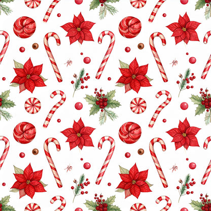 Peppermint Spice Christmas Pattern 8 Quilting Cotton Fabric