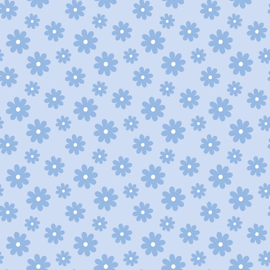 Periwinkle Dreams Daisies Quilting Cotton Fabric