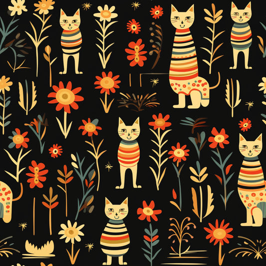 Pharaoh Felines Pattern 10 Quilting Cotton Fabric