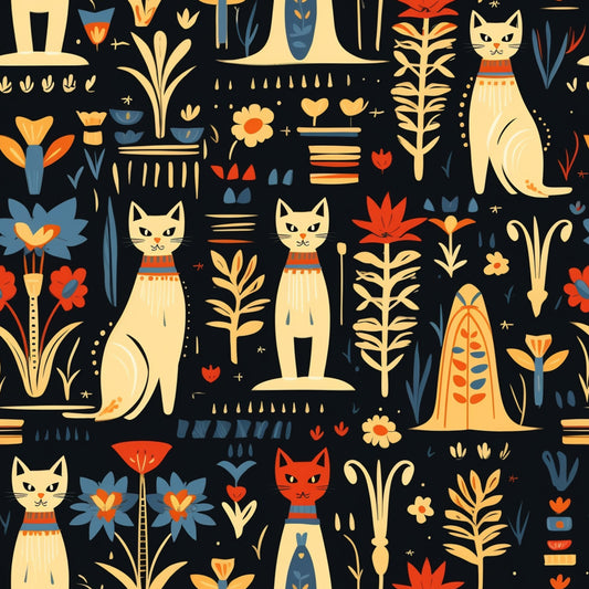 Pharaoh Felines Pattern 11 Quilting Cotton Fabric