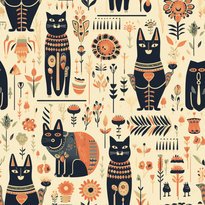 Pharaoh Felines Pattern 14 Quilting Cotton Fabric