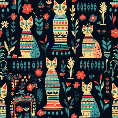 Pharaoh Felines Pattern 15 Quilting Cotton Fabric