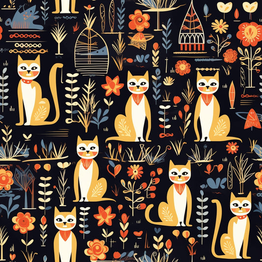 Pharaoh Felines Pattern 3 Quilting Cotton Fabric