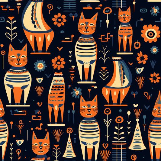 Pharaoh Felines Pattern 6 Quilting Cotton Fabric