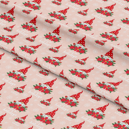 Pink Christmas Gnomes Pattern 10 Quilting Cotton Fabric