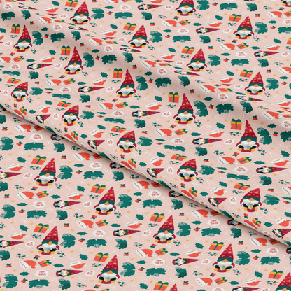 Pink Christmas Gnomes Pattern 11 Quilting Cotton Fabric