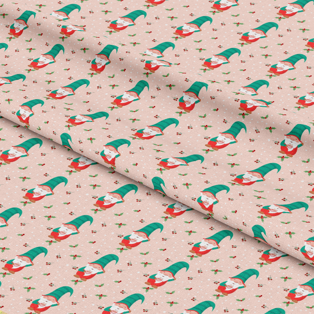 Pink Christmas Gnomes Pattern 3 Quilting Cotton Fabric