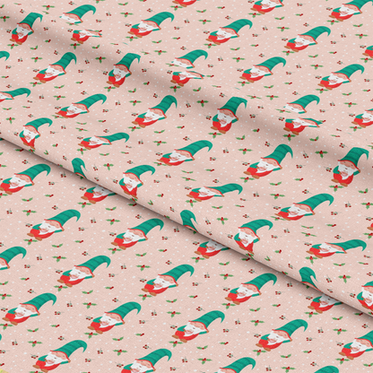 Pink Christmas Gnomes Pattern 3 Quilting Cotton Fabric