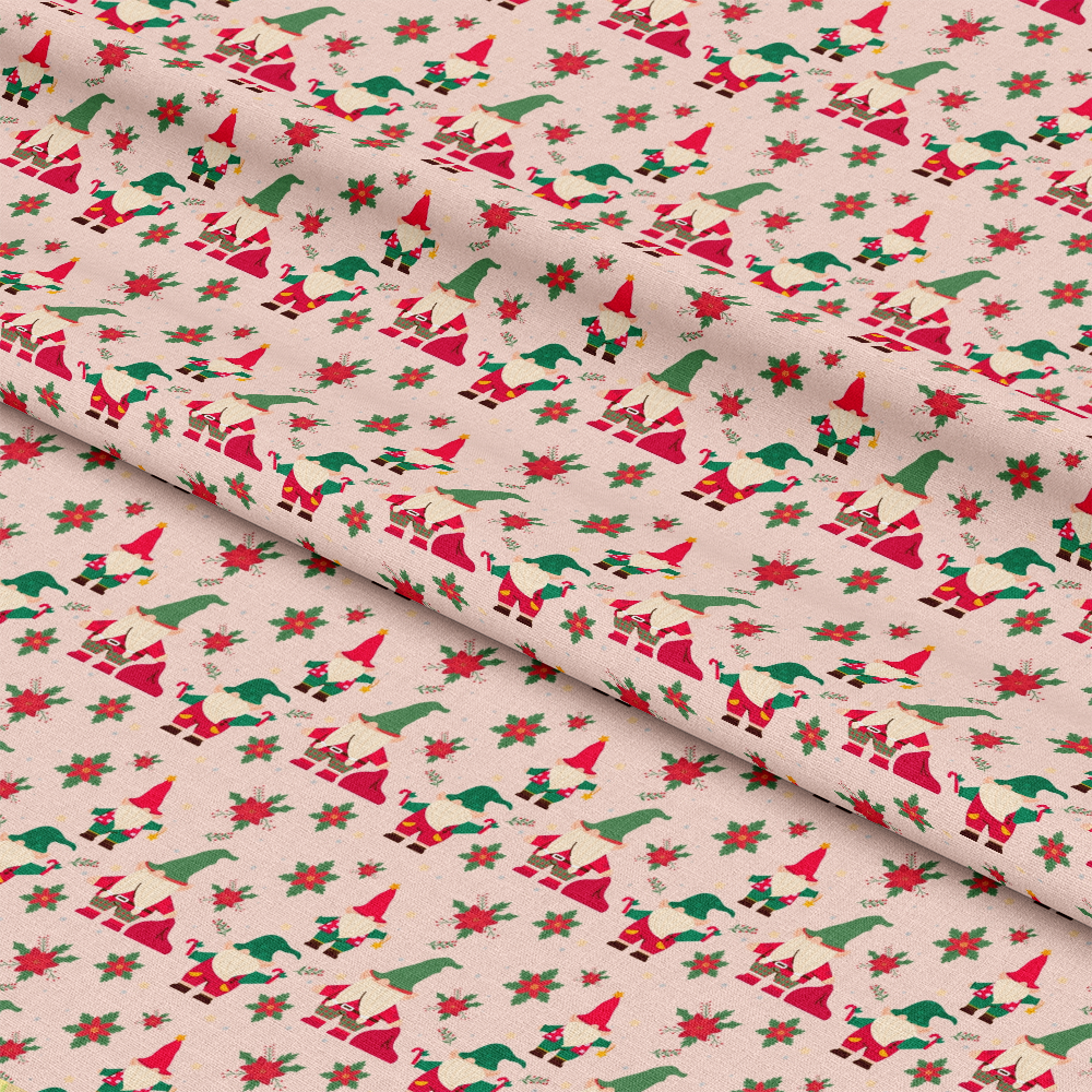 Pink Christmas Gnomes Pattern 9 Quilting Cotton Fabric