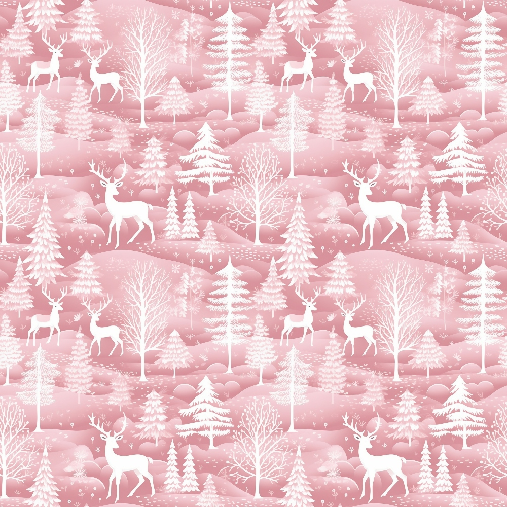 Pink Christmas Pattern 10 Quilting Cotton Fabric