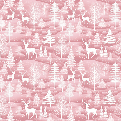 Pink Christmas Pattern 10 Quilting Cotton Fabric