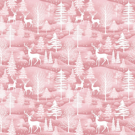 Pink Christmas Pattern 10 Quilting Cotton Fabric