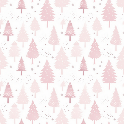 Pink Christmas Pattern 15 Quilting Cotton Fabric