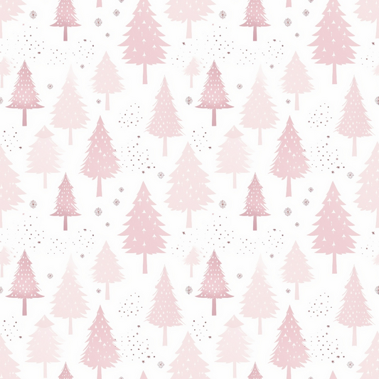 Pink Christmas Pattern 15 Quilting Cotton Fabric