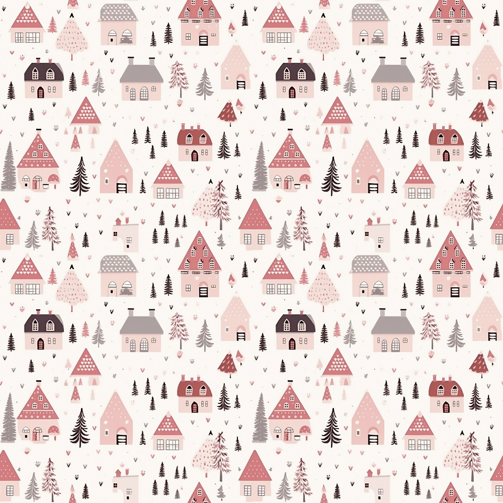 Pink Christmas Pattern 16 Quilting Cotton Fabric