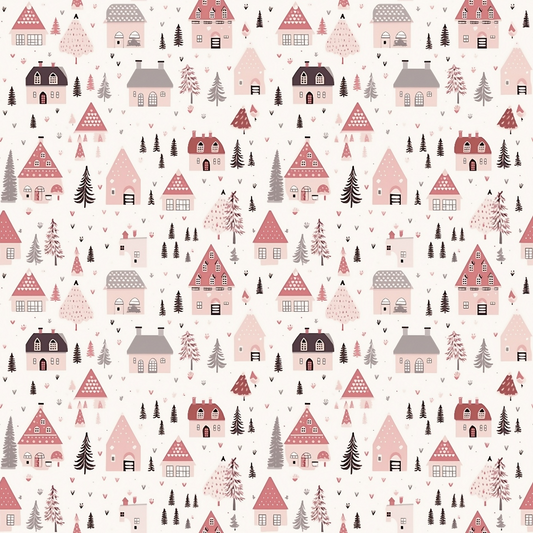 Pink Christmas Pattern 16 Quilting Cotton Fabric