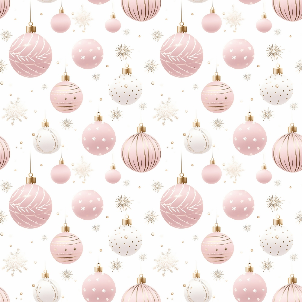 Pink Christmas Pattern 2 Quilting Cotton Fabric