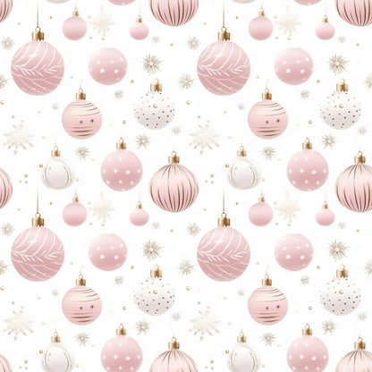 Pink Christmas Pattern 2 Quilting Cotton Fabric