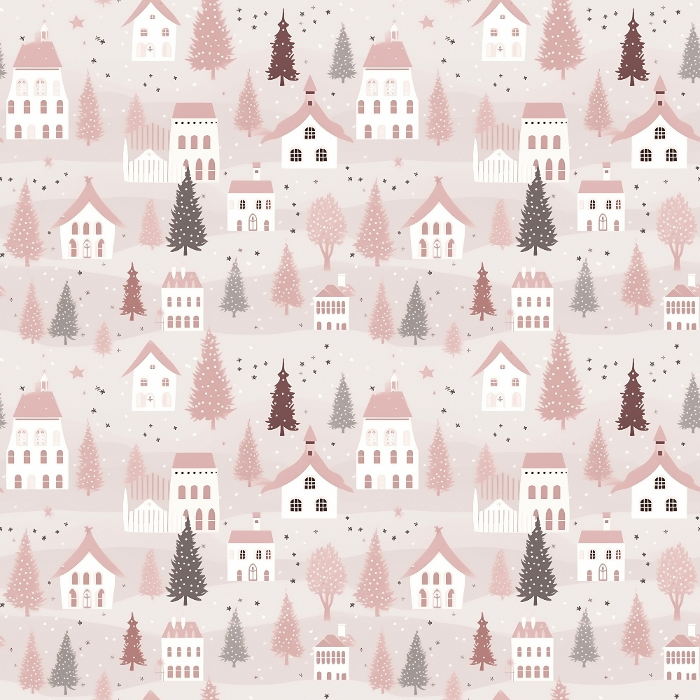 Pink Christmas Pattern 20 Quilting Cotton Fabric