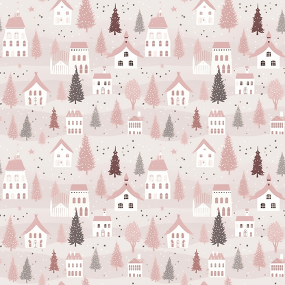 Pink Christmas Pattern 20 Quilting Cotton Fabric