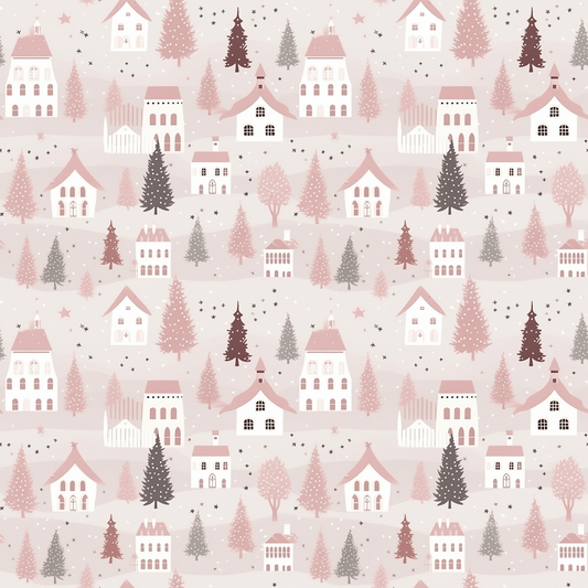 Pink Christmas Pattern 20 Quilting Cotton Fabric