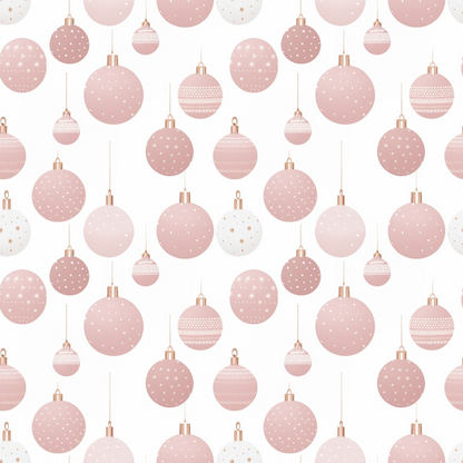 Pink Christmas Pattern 3 Quilting Cotton Fabric