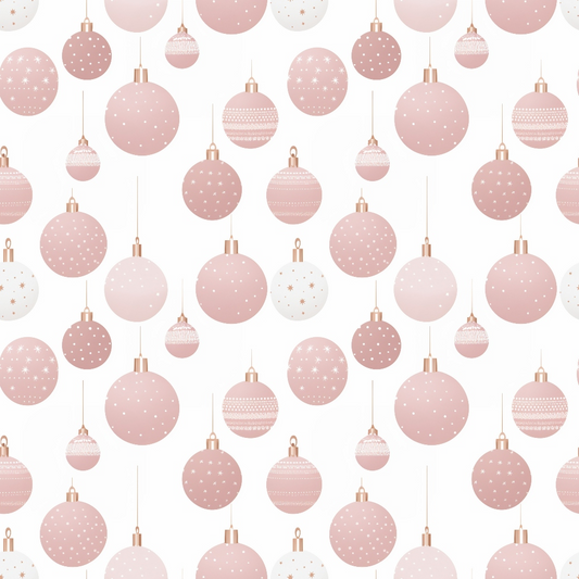 Pink Christmas Pattern 3 Quilting Cotton Fabric