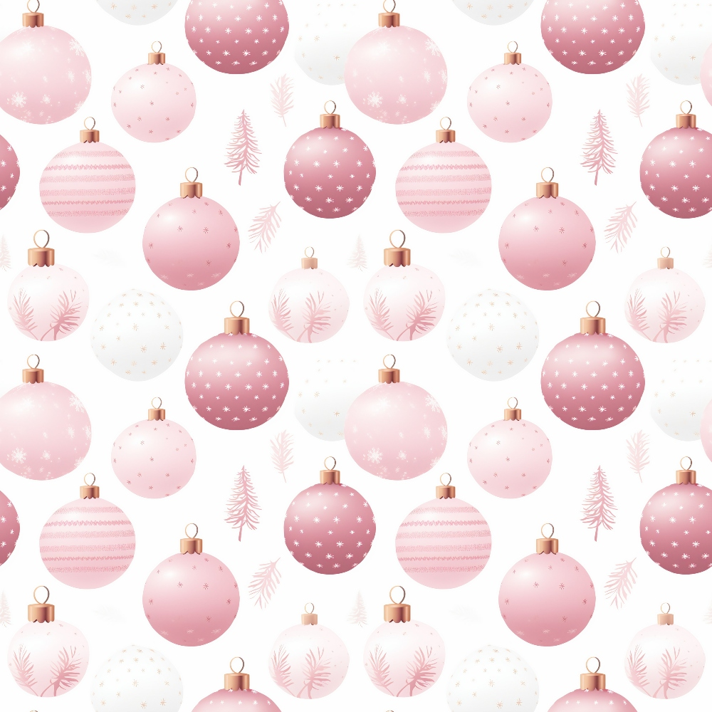 Pink Christmas Pattern 5 Quilting Cotton Fabric