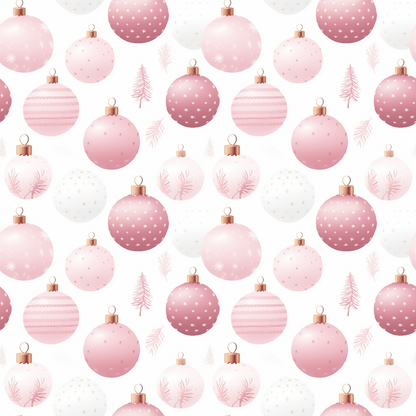 Pink Christmas Pattern 5 Quilting Cotton Fabric