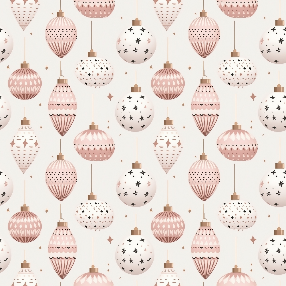 Pink Christmas Pattern 7 Quilting Cotton Fabric