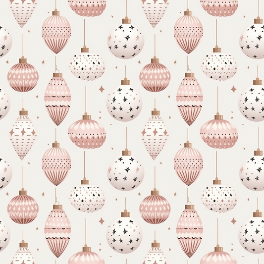 Pink Christmas Pattern 7 Quilting Cotton Fabric