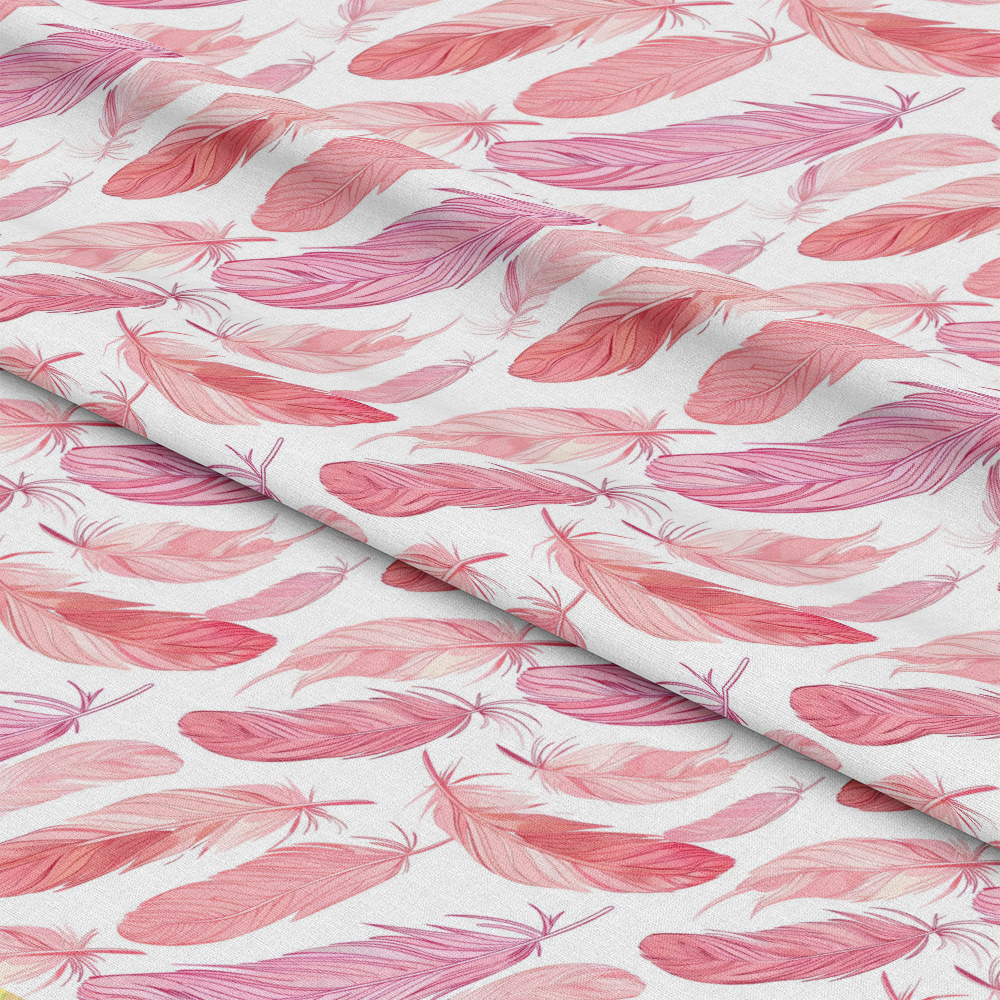 Pink Feathers Pattern 1 Quilting Cotton Fabric