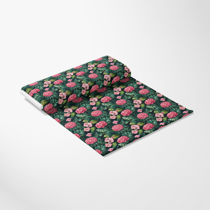 Pink Flowers and Tropical Leaves Pattern 12 Quilting Cotton Fabric