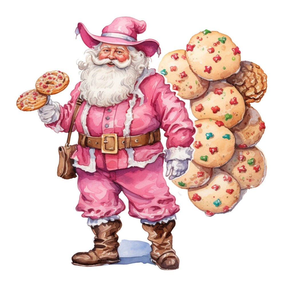 Pink Santa Claus Fabric Panel 11