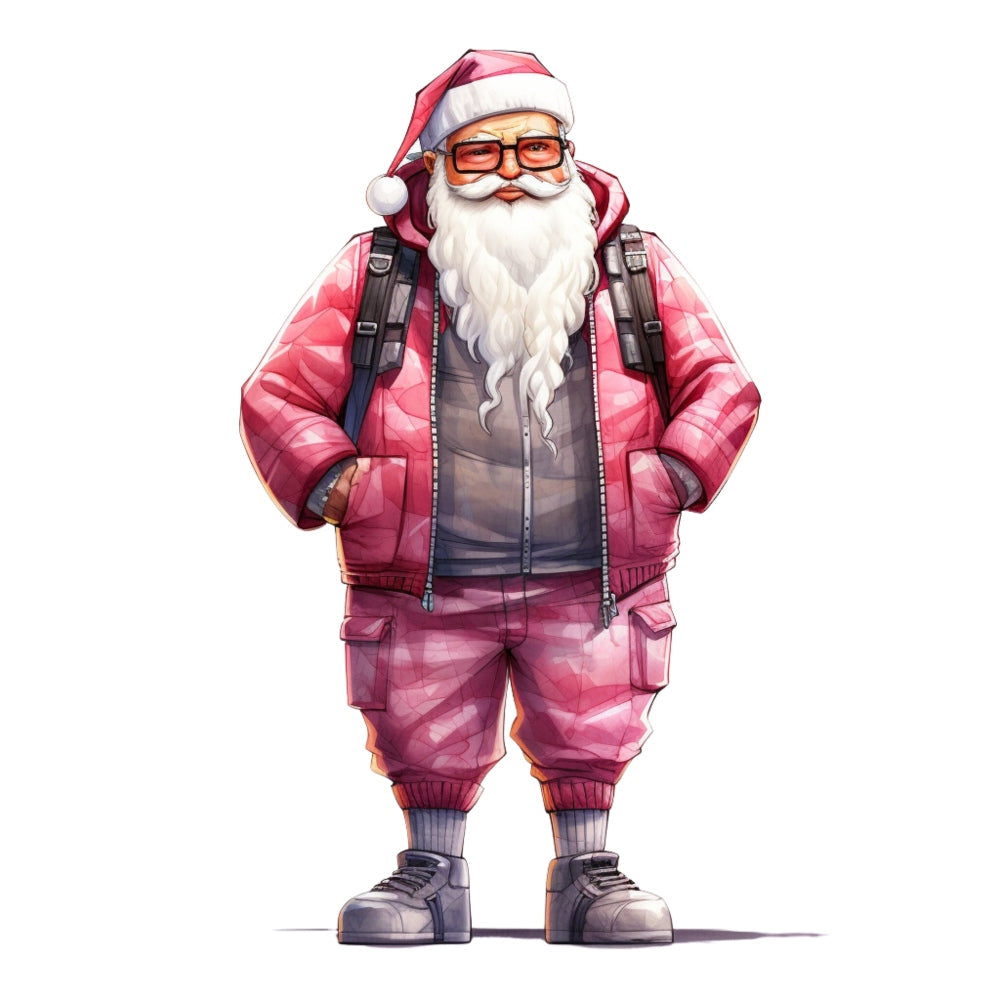 Pink Santa Claus Fabric Panel 13