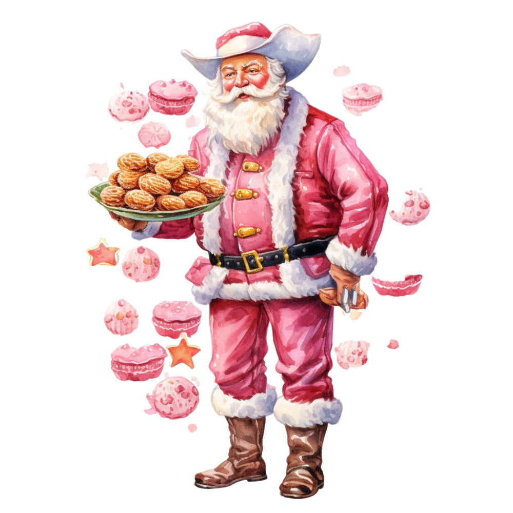 Pink Santa Claus Fabric Panel 16
