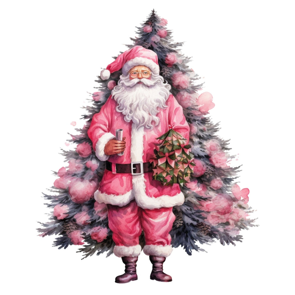 Pink Santa Claus Fabric Panel 6