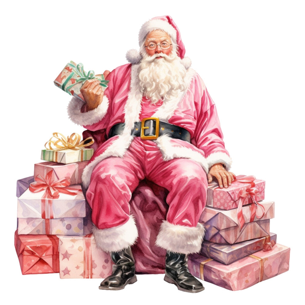 Pink Santa Claus Fabric Panel 8