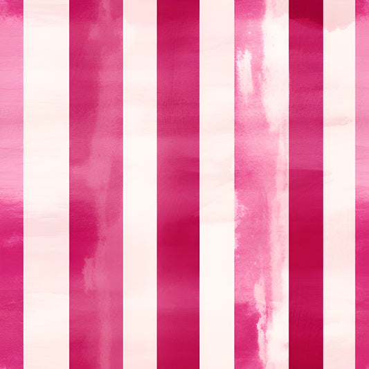 Vertical pink and white stripes with watercolor effects.