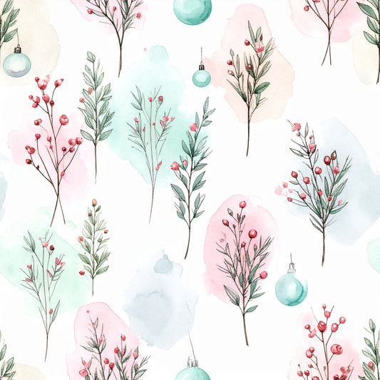 Pink Bows And Evergreen Pattern 11 Quilting Cotton Fabric
