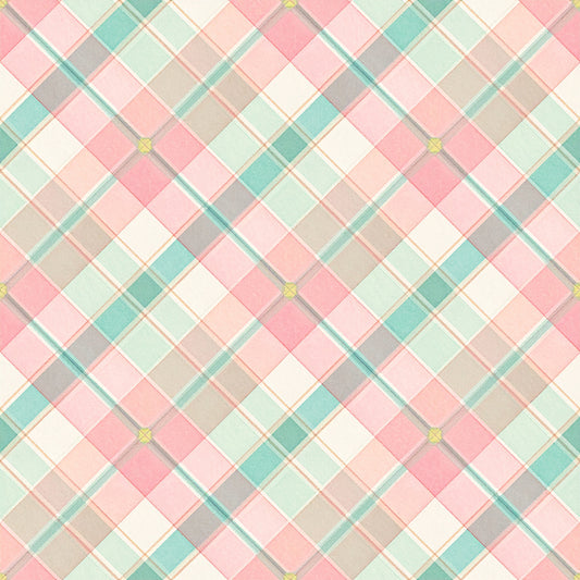 Pink Bows And Evergreen Pattern 16 Quilting Cotton Fabric