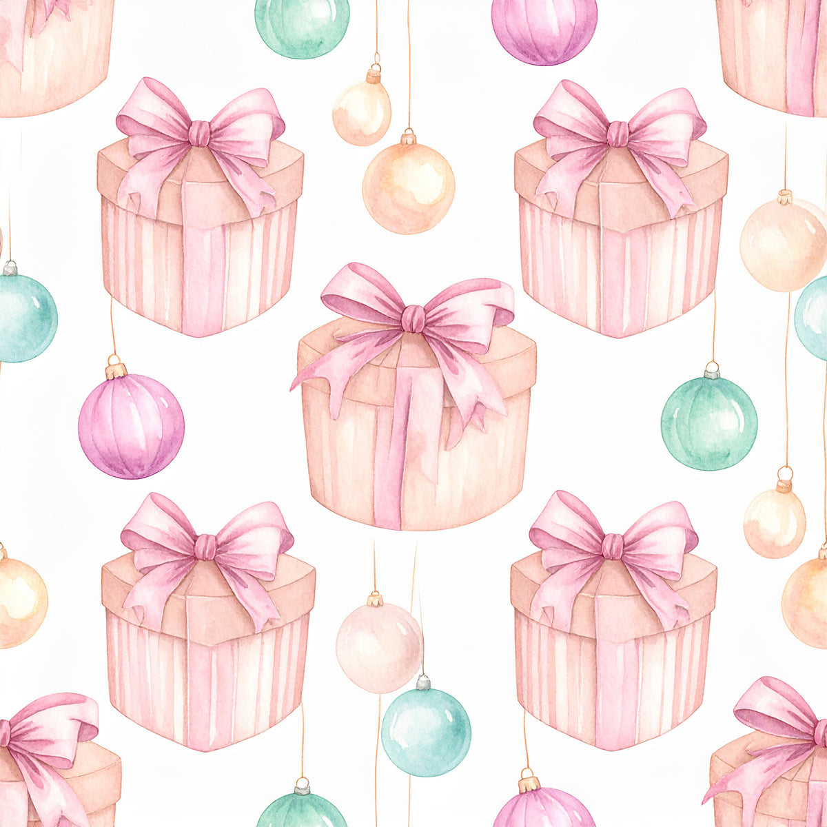 Pink Bows And Evergreen Pattern 7 Quilting Cotton Fabric