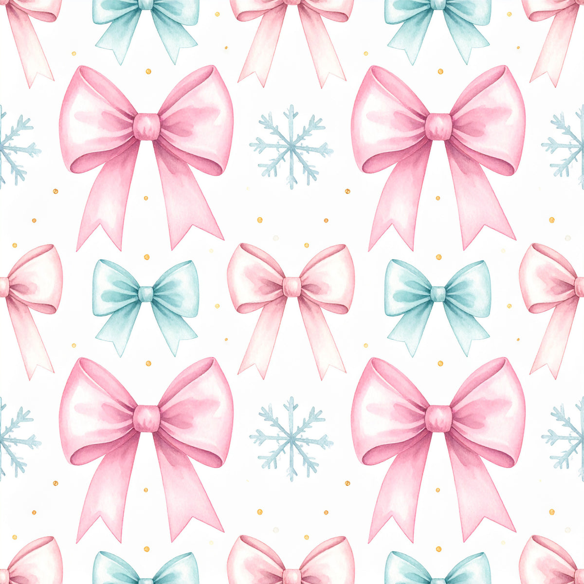 Pink Bows And Evergreen Pattern 8 Quilting Cotton Fabric