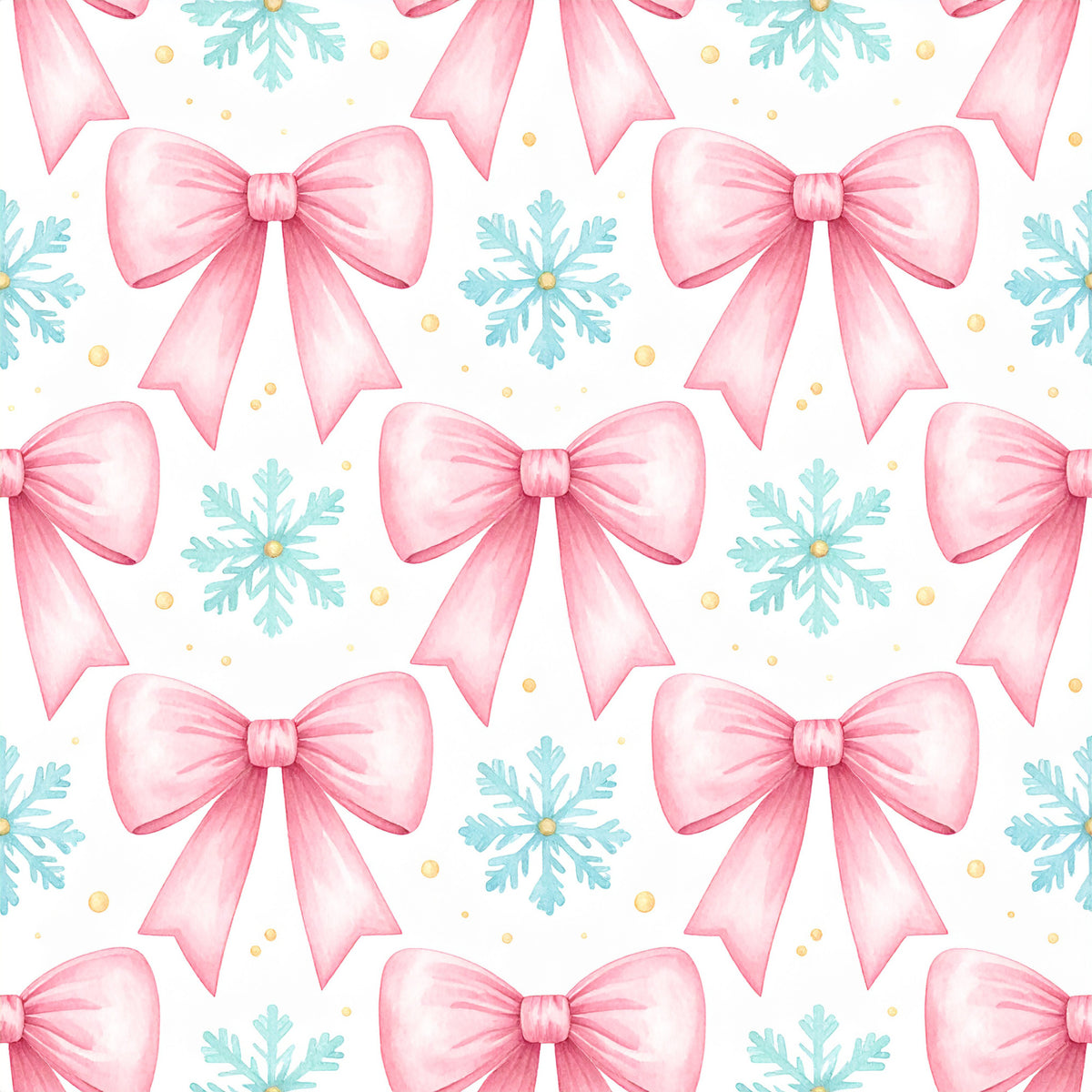 Pink Bows And Evergreen Pattern 9 Quilting Cotton Fabric