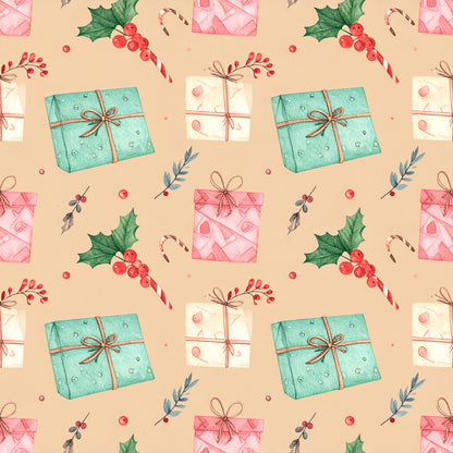 Pink Christmas Candy Pattern 11 Quilting Cotton Fabric