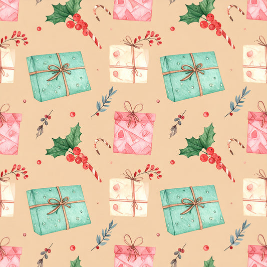 Pink Christmas Candy Pattern 11 Quilting Cotton Fabric