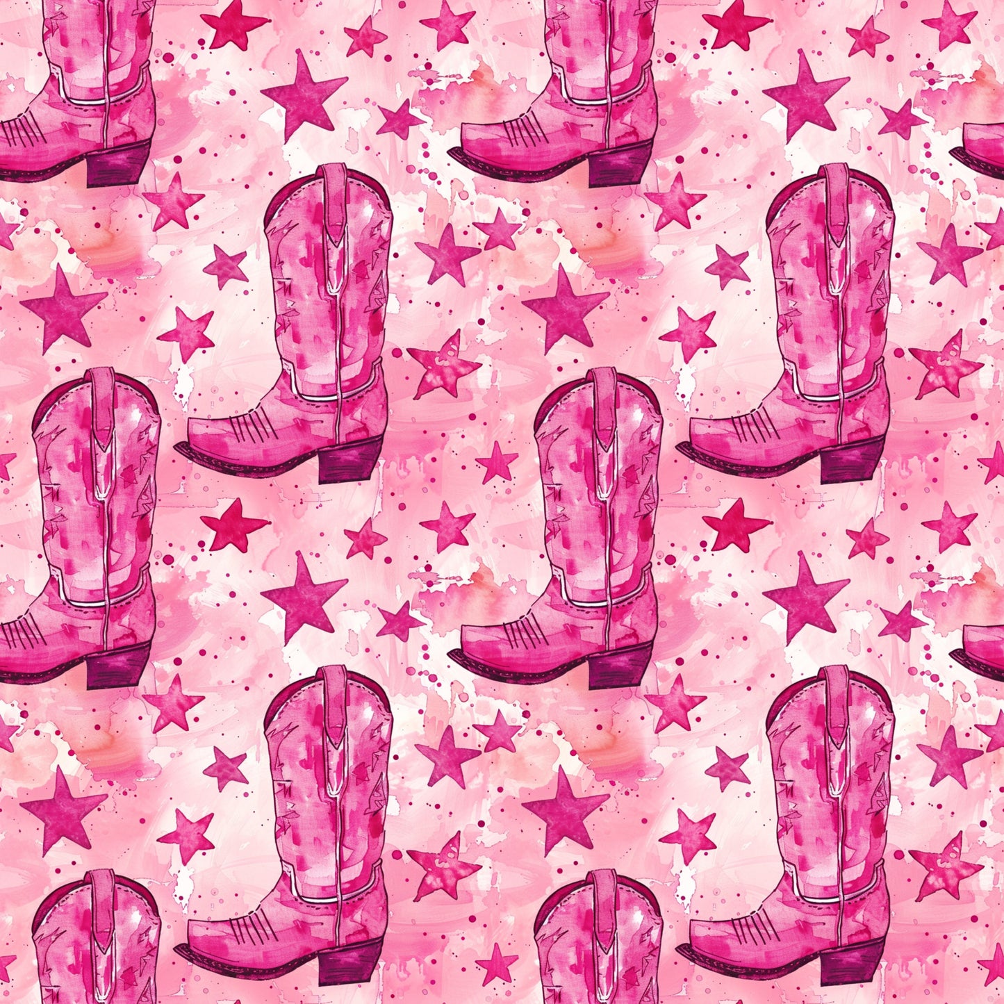 Pink Cowboy Boots Pattern 10 Quilting Cotton Fabric