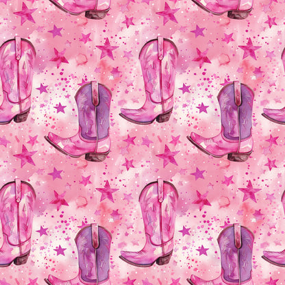 Pink Cowboy Boots Pattern 11 Quilting Cotton Fabric